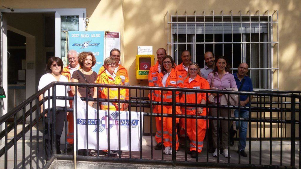 Inaugurazione defibrillatore DAE borgarello Croce Bianca Giussago